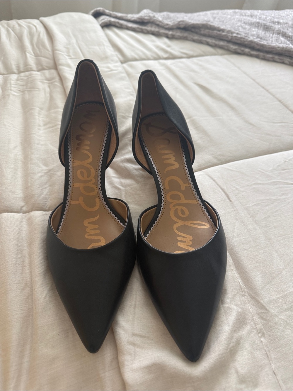 Sam Edelman Black Pointed Toe D'Orsay Heels
